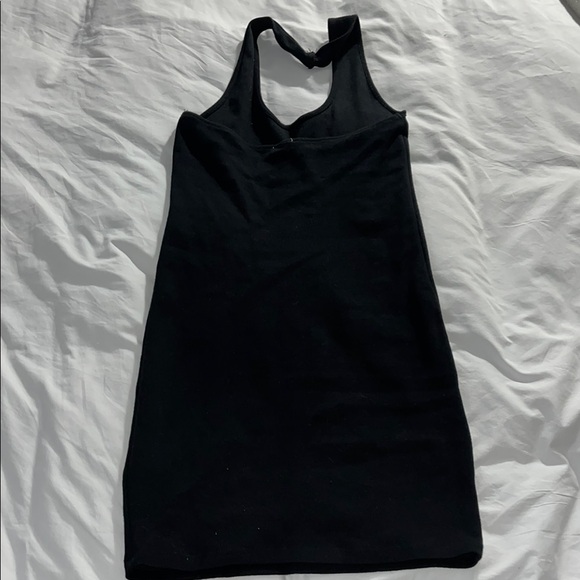 Black Sleeveless Halter Sheath Dress - Picture 2 of 3